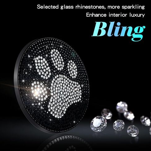 2pack Bling Car Cup Holder Coasters Cute Crystal Rhinestone Coaster for Car Drink Coaster Non-Slip Sparkly Car Accessories for Women Interior Cute Set in Saudi Arabia