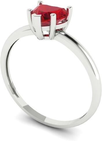 Clara Pucci 1.25 ct Heart Cut Created Ruby 14k White Gold Solitaire Wedding Engagement Bridal Promise Ring in Saudi Arabia