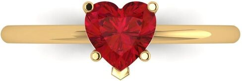Clara Pucci 1.25 ct Heart Cut Created Ruby 14k White Gold Solitaire Wedding Engagement Bridal Promise Ring in Saudi Arabia