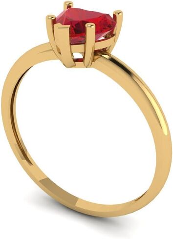 Clara Pucci 1.25 ct Heart Cut Created Ruby 14k White Gold Solitaire Wedding Engagement Bridal Promise Ring in Saudi Arabia