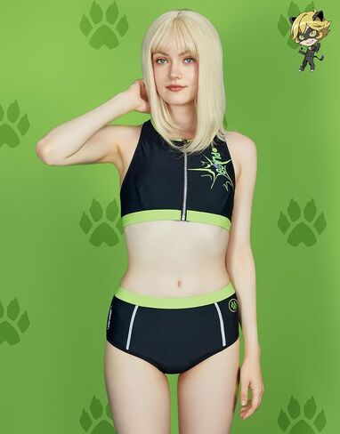 Miraculous Ladybug Kwami Plagg Printed Two-Piece Swimsuit in Saudi Arabia