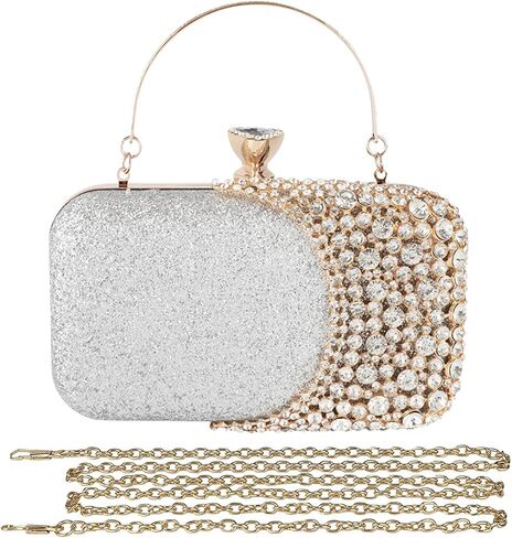 Womens Rhinestone Evening Bag Crystal Clutch Bag Sparkly Sequin Glitter Handbag Banquet Bag Bridal Wedding Purse in Kuwait