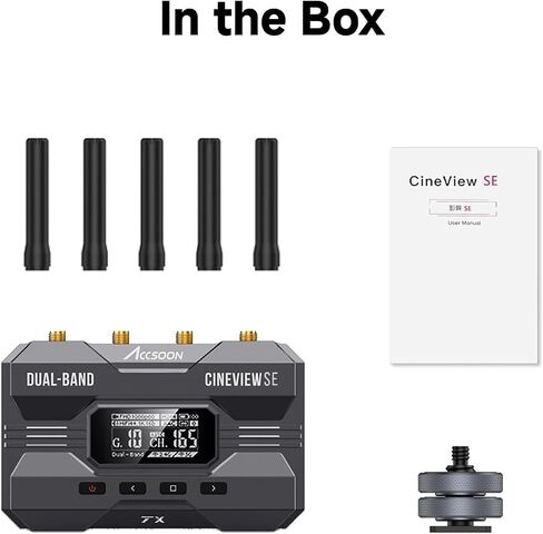 Accsoon CineView SE Multispectrum Wireless HDMI&SDI Video Receiver, 2.4GHz+ 5GHz Dual-Band Transmission, Range of 1200 ft/350m, Latency 0.05s&1080P FHD, Easy to Use-Receiver Only in Kuwait