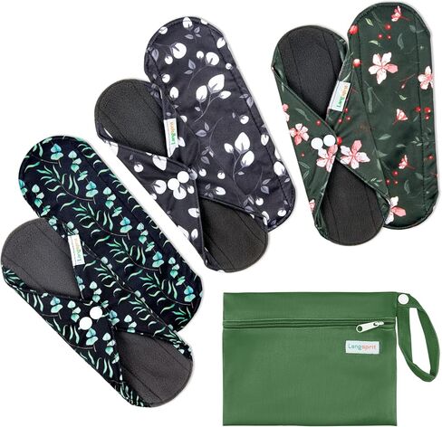 Langsprit Absorbent Reusable Menstrual Sanitary Pads/Washable Cloth Menstrual Period Pads,Reusable Panty Liners(Winter,M) in Saudi Arabia