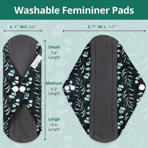Langsprit Absorbent Reusable Menstrual Sanitary Pads/Washable Cloth Menstrual Period Pads,Reusable Panty Liners(Winter,M) in Saudi Arabia