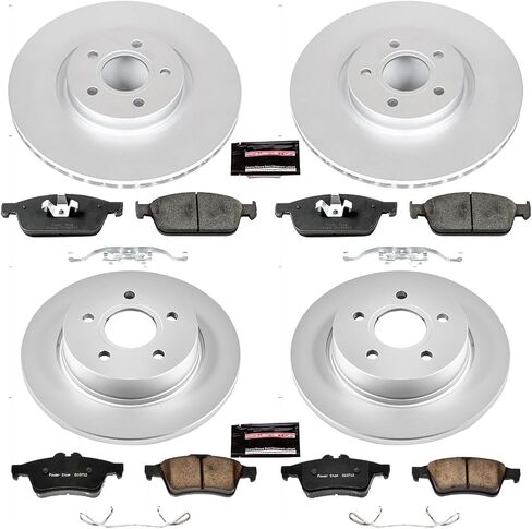 POWERSTOP KOE6350 Autospecialty Front and Rear Replacement Brake Kit - OE Brake Rotors & Ceramic Brake Pads For Ford Focus 2013-2014 [Vehicle Specific] in Saudi Arabia