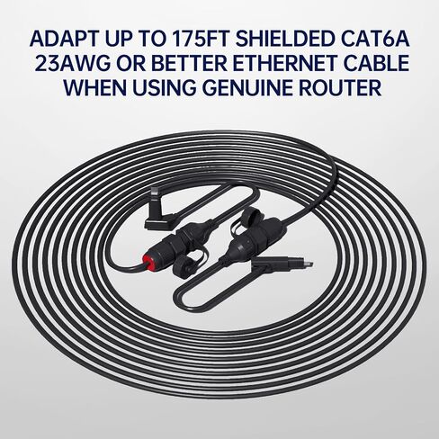 AOLEAD Starlink Cable 150FT for Starlink Rectangular Satellite V2 - Starlink Replacement Cable Extension with End Caps Starlink Accessories - Waterproof Gray (150FT/45M) in Saudi Arabia