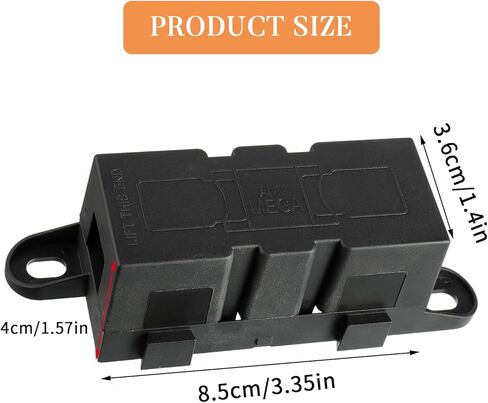 Kingsea 2 قطعة حامل فيوز متوسط ​​الطول، حامل فيوز AMG MEGA، حامل فيوز مثبت بمسمار Anm للقوافل والرافعة الشوكية والسيارة، أسود in Kuwait