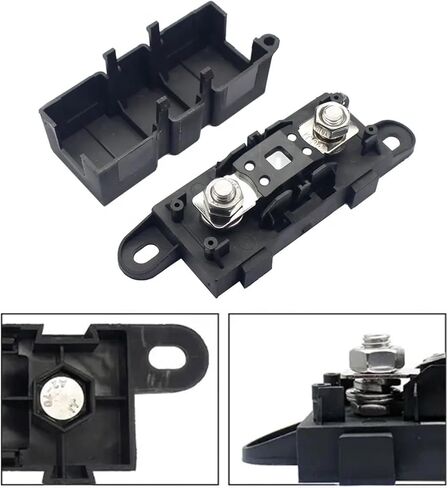 Kingsea 2 قطعة حامل فيوز متوسط ​​الطول، حامل فيوز AMG MEGA، حامل فيوز مثبت بمسمار Anm للقوافل والرافعة الشوكية والسيارة، أسود in Kuwait