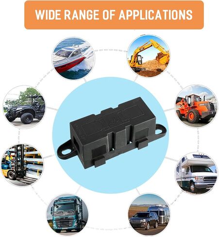 Kingsea 2 قطعة حامل فيوز متوسط ​​الطول، حامل فيوز AMG MEGA، حامل فيوز مثبت بمسمار Anm للقوافل والرافعة الشوكية والسيارة، أسود in Kuwait