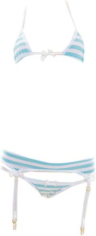 Women's sexy cosplay three point bikini underwear Japanese anime kawaii cute hollow out swimsuit tight fitting suit in Kuwait