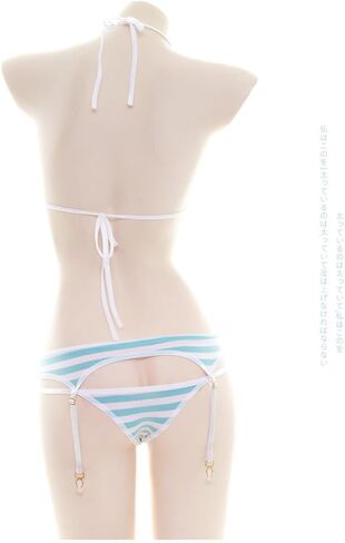 Women's sexy cosplay three point bikini underwear Japanese anime kawaii cute hollow out swimsuit tight fitting suit in Kuwait