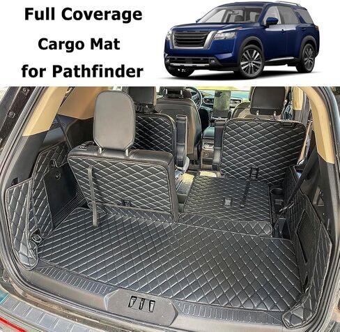 Cargo Mat Compatible with 2013-2020 Nissan Pathfinder Trunk Mat & 2ND+3RD Row Rear Backrest Cargo Liners (The 3RD Row Seat NOT Have The Power Return Function) ﻿ in Kuwait