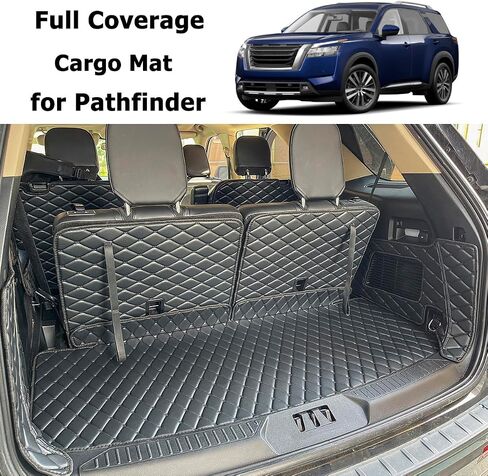 Cargo Mat Compatible with 2013-2020 Nissan Pathfinder Trunk Mat & 2ND+3RD Row Rear Backrest Cargo Liners (The 3RD Row Seat NOT Have The Power Return Function) ﻿ in Kuwait