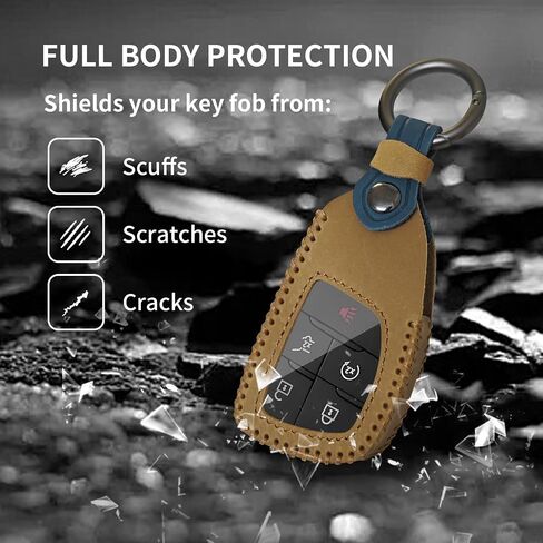 for GMC Key Fob Cover Leather, for 2022 - 2025 Chevy Silverado 1500 GMC Sierra 1500, 2024 2025 Silverado Sierra 2500HD 3500HD, 2021-2024 Chevy Traverse Tahoe Suburban GMC Yukon Denali, 3-6 Buttons in Saudi Arabia