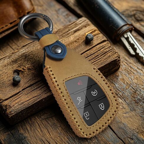 for GMC Key Fob Cover Leather, for 2022 - 2025 Chevy Silverado 1500 GMC Sierra 1500, 2024 2025 Silverado Sierra 2500HD 3500HD, 2021-2024 Chevy Traverse Tahoe Suburban GMC Yukon Denali, 3-6 Buttons in Saudi Arabia