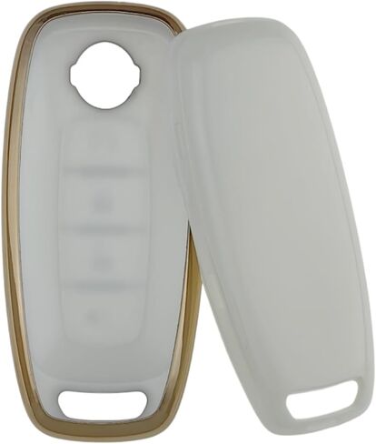 TPU Key Fob Cover Compatible with Nissan Pathfinder Rogue Kicks (White/Green, 4 Buttons/TPU) in Saudi Arabia