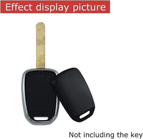 TPU Key Fob Cover Compatible with 2013-2021 Honda Accord CR-V Civic Crosstour Fit HR-V（Only Fit Straight Key fob, Smart Key Fob Not Fit. Silver-White/Silver-Black in Saudi Arabia