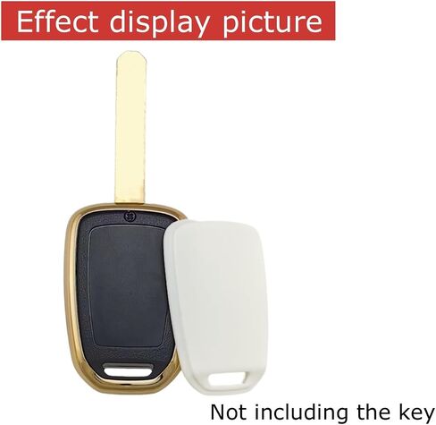 TPU Key Fob Cover Compatible with 2013-2021 Honda Accord CR-V Civic Crosstour Fit HR-V（Only Fit Straight Key fob, Smart Key Fob Not Fit. Silver-White/Silver-Black in Saudi Arabia