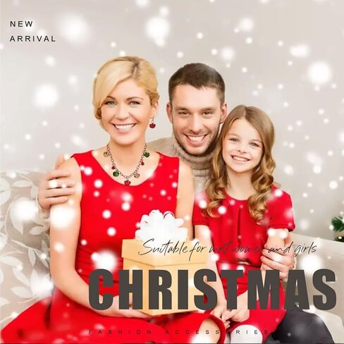 مجموعة مجوهرات Sixexey لعيد الميلاد على شكل جرس جلجل بيل سلسلة عنق فضية لحفلات عيد الميلاد وقلادة وسوار وأقراط إكسسوارات للنساء in Kuwait