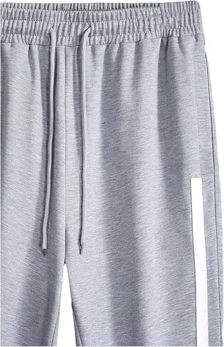 OYOANGLE Men's Side Striped Drawstring Elastic Waisted Sweatpants Straight Leg Athletic Track Pants in Saudi Arabia
