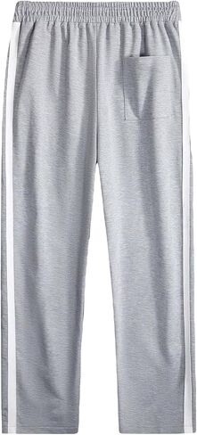 OYOANGLE Men's Side Striped Drawstring Elastic Waisted Sweatpants Straight Leg Athletic Track Pants in Saudi Arabia