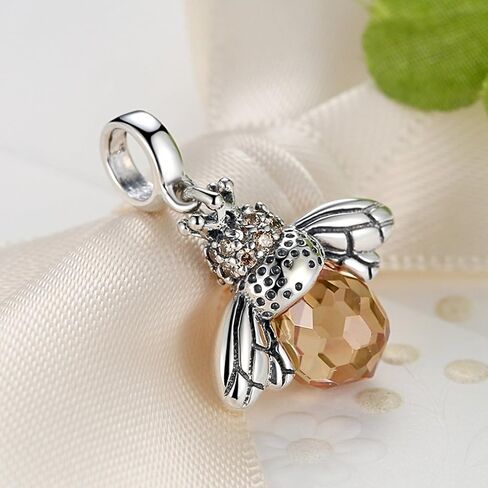 LeeFeel S925 Silver Beads Charm 925 Sterling Silver Mom Heart Animal Dog Bee Charms Fit Charm Bracelet & Necklace for Mother's Day in Saudi Arabia