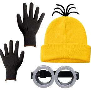 Costumes for Kids and Adults,Role-Play Costume Set,3 Pcs w/Hat, Goggles, Gloves, Perfect for Birthday Gift Ideas, for Kids,Teen Girls,Men Or Women Cosplay Party Set Yellow