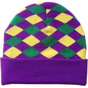Knitted Mardi Gras Hat Mardi Gras Party Hats Costumes Party Supplies Accessories for Party Festival Daily(Stripe)