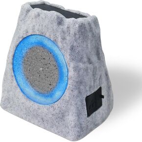 Rock Speakers Outdoor Waterproof Bluetooth Wireless Patio 2 Pack,Solar Powered Rock Speaker Pair with RGB Colors and USB Rechargeable Battery for Outside Deck Pool Yard Garden(B)