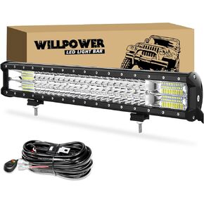 Willpower 22 inch LED Work Light Bar, Triple Row 324W Spot Flood Combo Beam Off Road Driving Fog Lights with Mounting Bracket for Pickup SUV ATV UTV Truck Light, 12V 24V in Kuwait