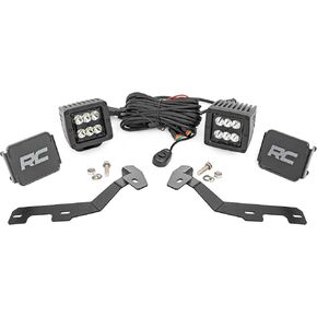 Rough Country Dual 2" LED Ditch Light Kit for Ram 1500 (2019-2024) Truck - (2) v Black Series LED Lights, Spot Beam
