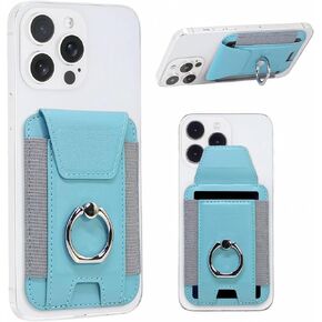 IAIYOXI MagSafe Wallet with Phone Grip - Magnetic Leather Wallet with Privacy Flap for iPhone 15/15 Pro, 14 Pro Max/14 Pro/14/14 Plus, 13/12 Series (Not for 13/12 Mini), Holds 7 Cards - Purple
