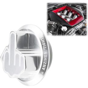 Black Middle Finger Novelty Engine Oil Filter Tank Cap Cover Aluminum Compatible with Nissan