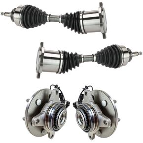 TRQ Front Drivetrain Kit CV Axle Shaft Assembly Wheel Hub Bearing Assembly Compatible with 2005-2008 Ford F-150 2006-2008 Lincoln Mark LT