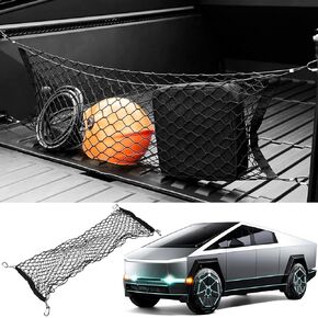 Cargo Net Stretchable for Pickup Truck Bed Compatible with Tesla Cybertruck 2024 2023 Accessories Cargo Storage Net with Extra Strong Hooks(Whole Bed Net)