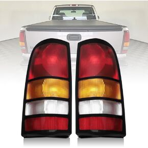 Tail Lights Housing Assembly Compatible with 1999-2006 Chevy Silverado GMC Sierra 1500 2500 3500, Driver Passenger Side Taillights Rear without Bulb, GM2800186 19169017 GM2801186 19169018, Black Side
