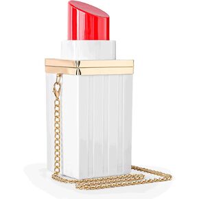 Girl Novelty Purse Acrylic Purse Lipstick Shape Evening Bags Purses Clutch Vintage Banquet Shoulder Bag Classic Crossbody Bag
