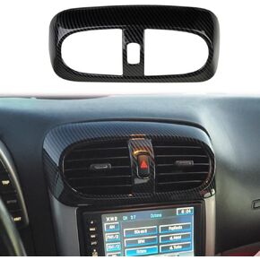 Carbon Fiber Style Dashboard Center Air Outlet Vent Cover Trim Accessories for 2005-2007 Chevy Corvette C6