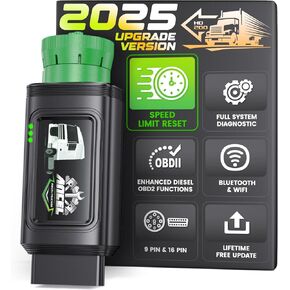 ANCEL HD200 Bluetooth Heavy Duty Truck Scanner All System Diesel Diagnostic Tool HDOBD & OBD2 Code Reader for Diesel Trucks Lifetime Free Updates Speed Limit Reset for Cummins & Caterpillar Engines