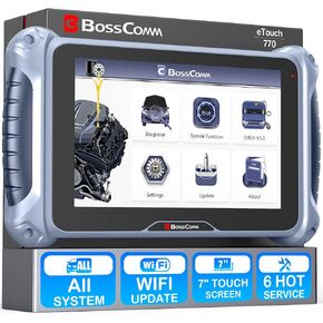 (Full Upgraded IF745)eTouch770 Automotive Scan Tool, All System Scanner for Cars with 6 Service Resets, ABS Bleeding/EPB/SAS/BMS/Oil Reset/Throttle Relearn diagnostic tool, 7" touchscreen OBD2 scanner