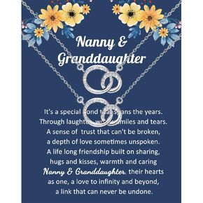 BNQL Nanny Gifts from Granddaughter Necklace Nanny and Granddaughter Gifts from Nanny Necklace Jewelry Gifts for Babysitter (Nanny Granddaughter Necklace)