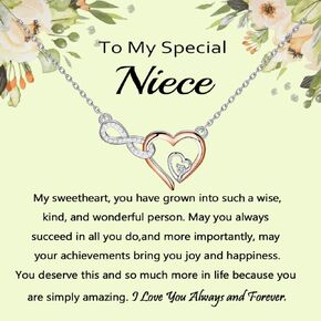 MYOSPARK Niece Necklace Gift To My Special Niece Message Card Necklace Inspirational Niece Gifts from Aunt Uncle