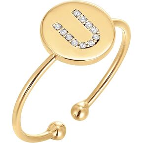 PAVOI 14K Gold Plated Initial Ring Stackable Rings for Women | Fashion Rings