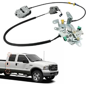 Right Passenger Side Rear Door Lock Latch with Cable, Compatible with 1999-2007 Ford F250 F350 F450 F550 Super Duty, Replaces 6C3Z-28264A00-A 6C3Z28264A00A