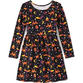 The Children's Place baby girls Candy Cane Skater Dress 2 Pack