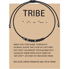 سوار MAOFAED Tribe Morse Code للأصدقاء والصداقة والهدايا المطابقة لمجوهرات Morse Code ابحث عن قبيلتك