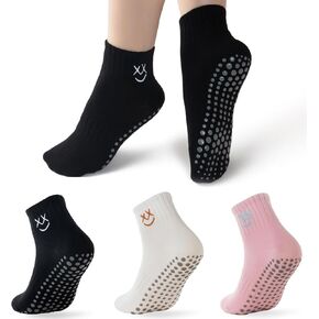 3 عبوات من جوارب البيلاتس مع مقابض، جوارب يوجا، جوارب غير قابلة للانزلاق لتمرين الباليه حافي القدمين in Kuwait