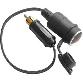 Hella Din Male Plug to Standard Cigarette Lighter Adapter European Male Din Plug Cigarette Lighter Adapter Socket Cable 12V 24V for Motorcycle and Truck