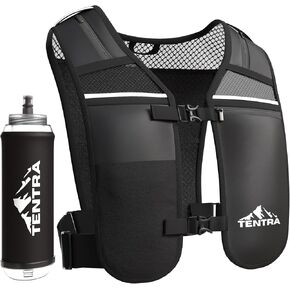 Running Phone Holder Vest with 500ml/17oz Running Water Bottle | Waterproof Phone Pouch Reflective Vest | 8 Pockets, Lightweight Running Hydration Vest | Running Accessories for Men & Women